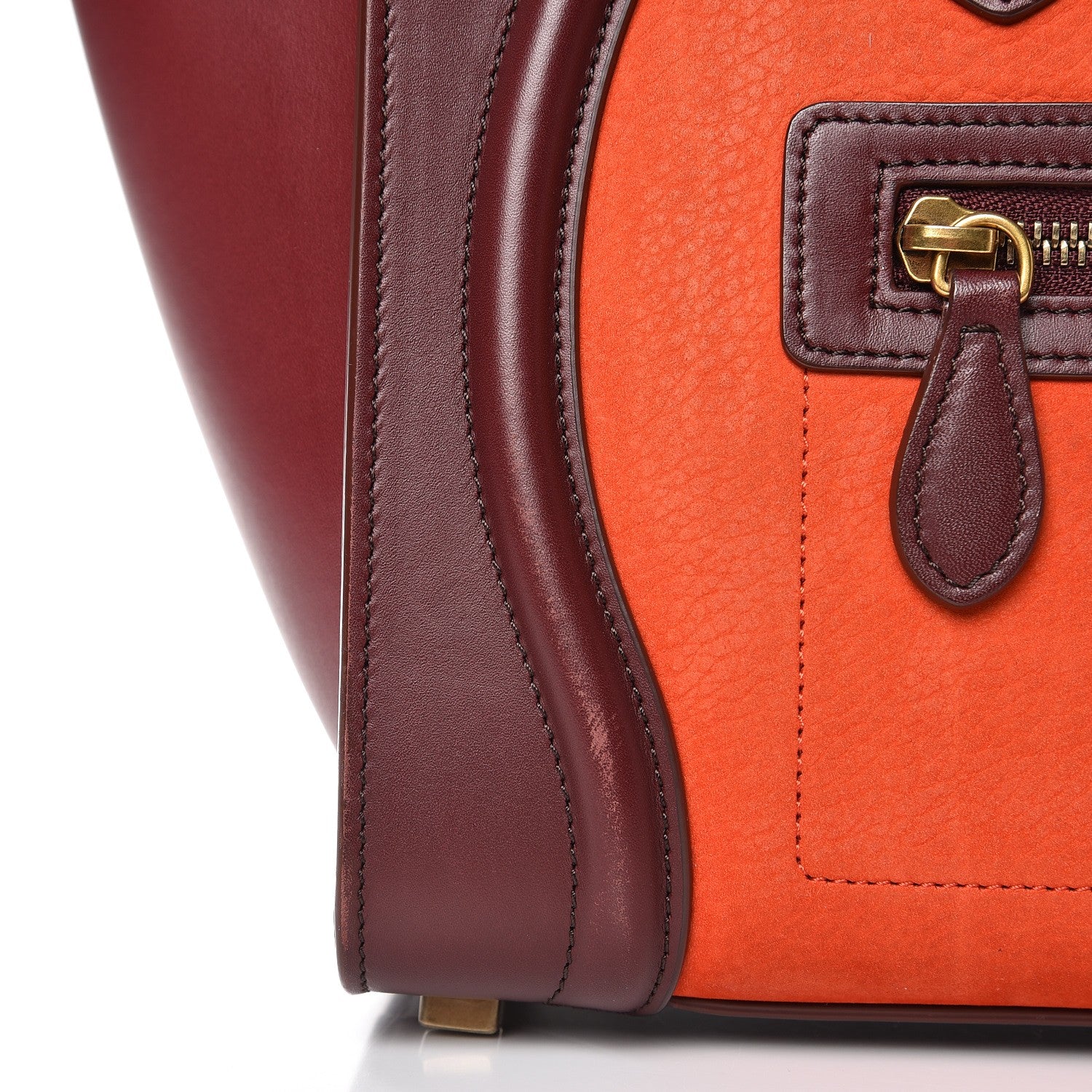 Celine Bullhide Calfskin Micro Bi-Color Luggage Vermillion 11 of 17