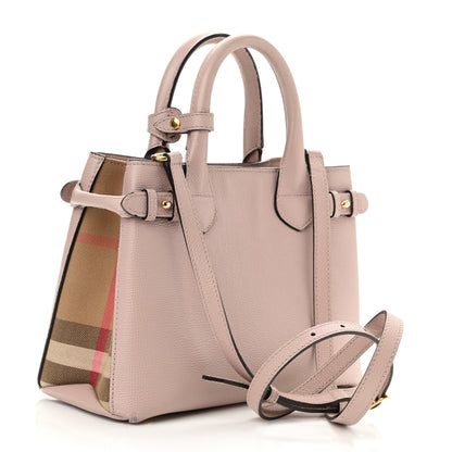 Burberry Grainy Calfskin House Check Small Banner Tote Pale Orchid 3 of 8