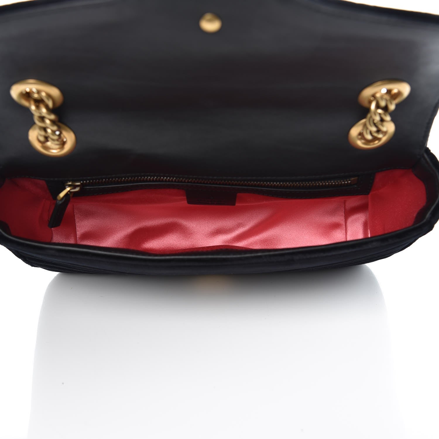 Gucci Velvet Matelasse Small GG Marmont Shoulder Bag Black 5 of 7