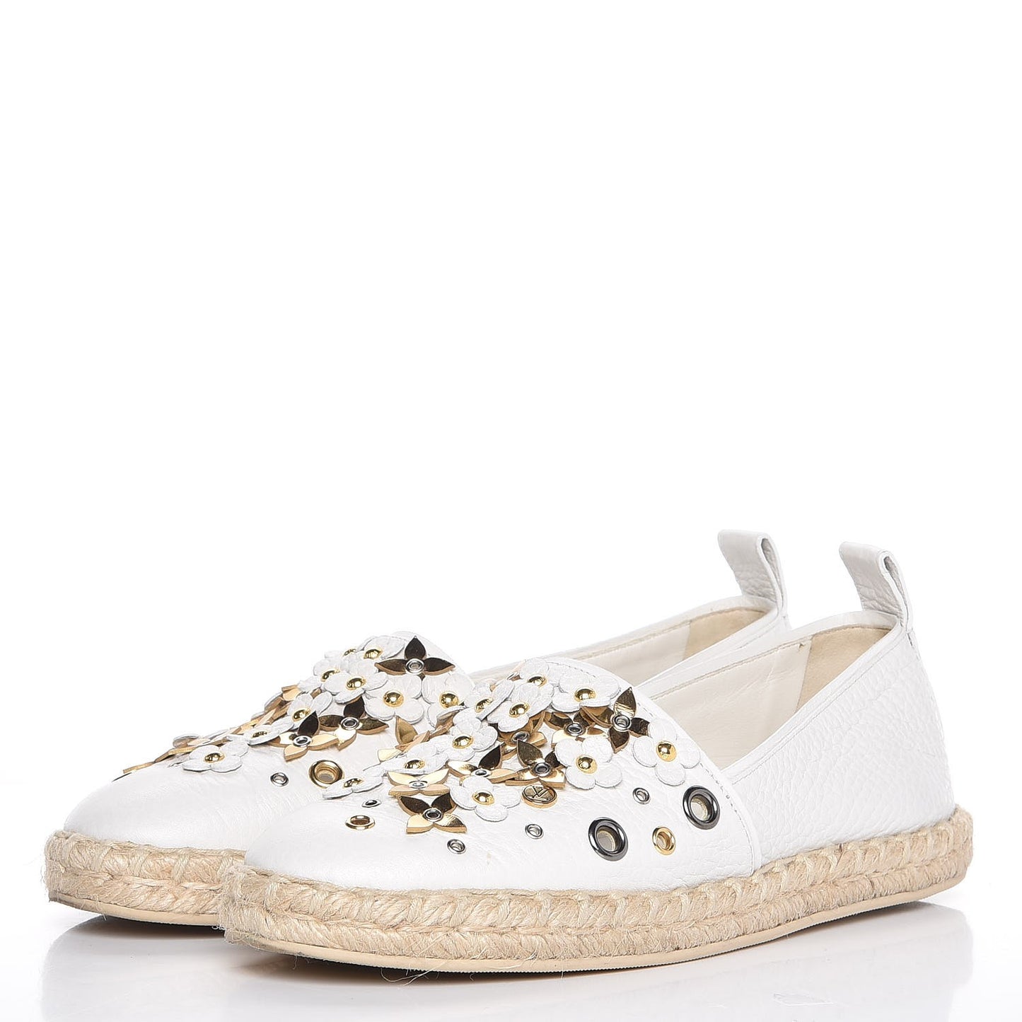 Calfskin Tropical Bloom Espadrille Flat 35 White