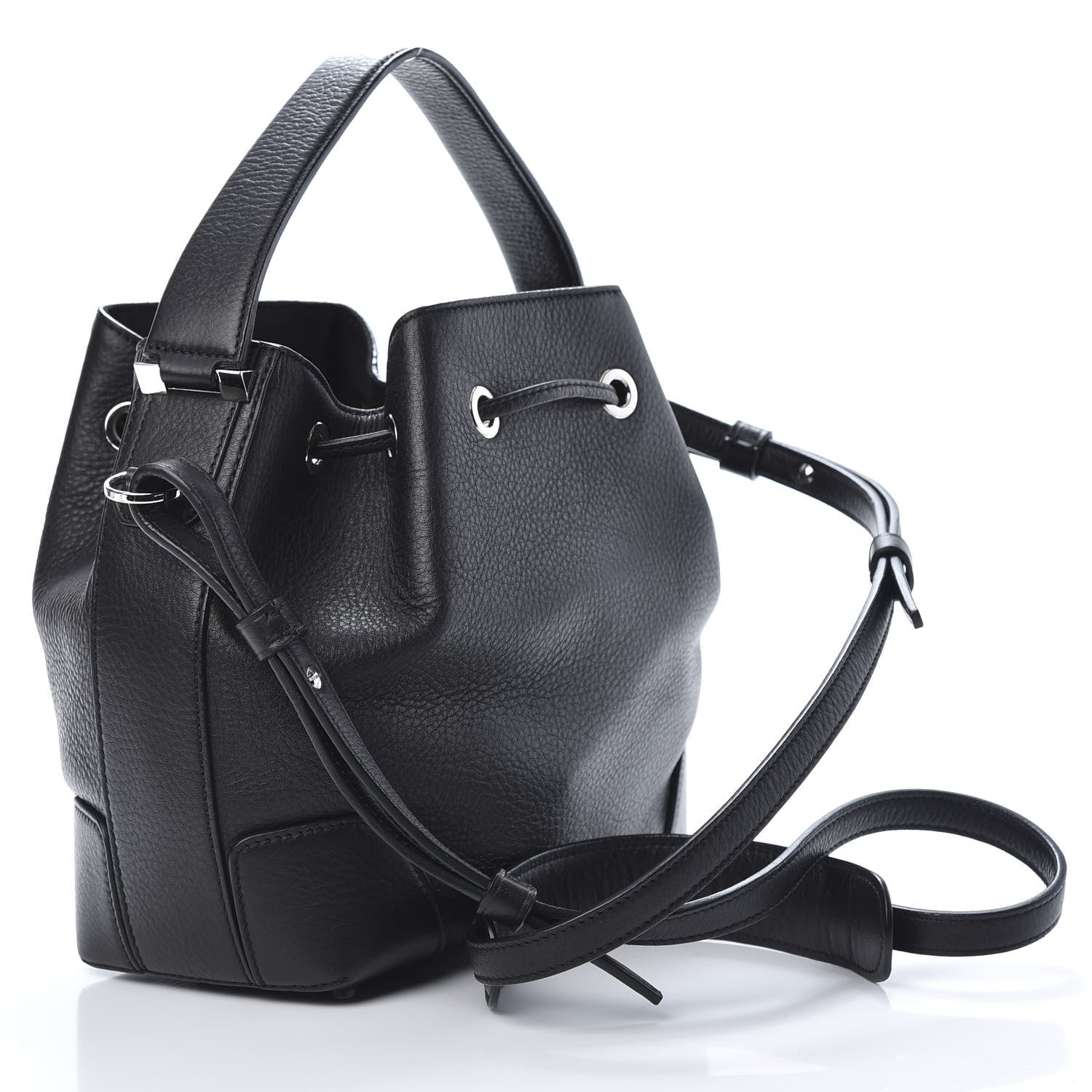 Givenchy Calfskin Small Lucrezia Drawstring Bucket Bag Black 3 of 11