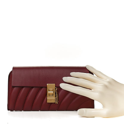Chloe Calfskin Drew Long Wallet with Flap Plum Purple 2 of 9