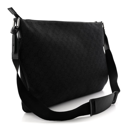 Gucci Denim Monogram Flat Messenger Bag  Black 4 of 13