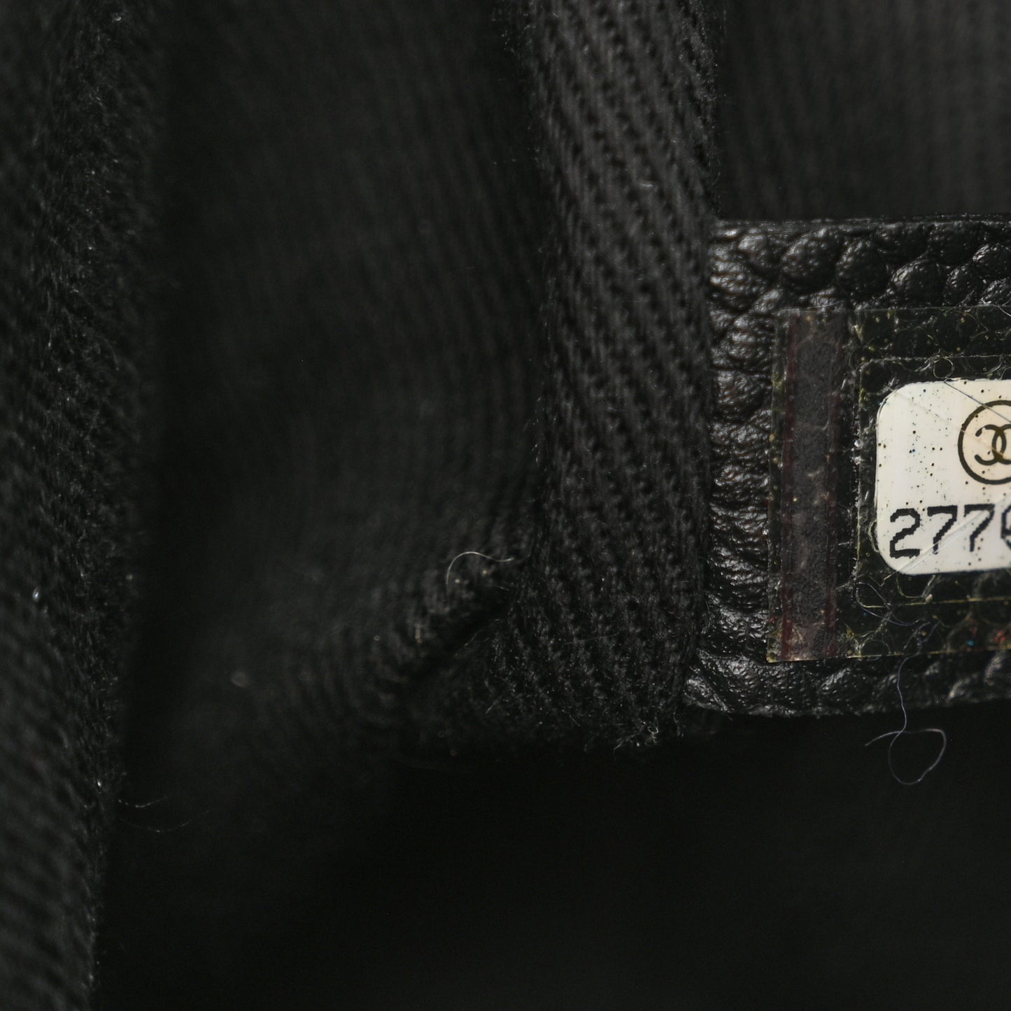 Grained Calfskin Small Stitched Flap Black