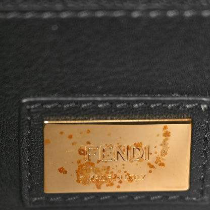 Fendi Vitello Seta Lace Up Medium Peekaboo Iconic Satchel Black 7 of 11