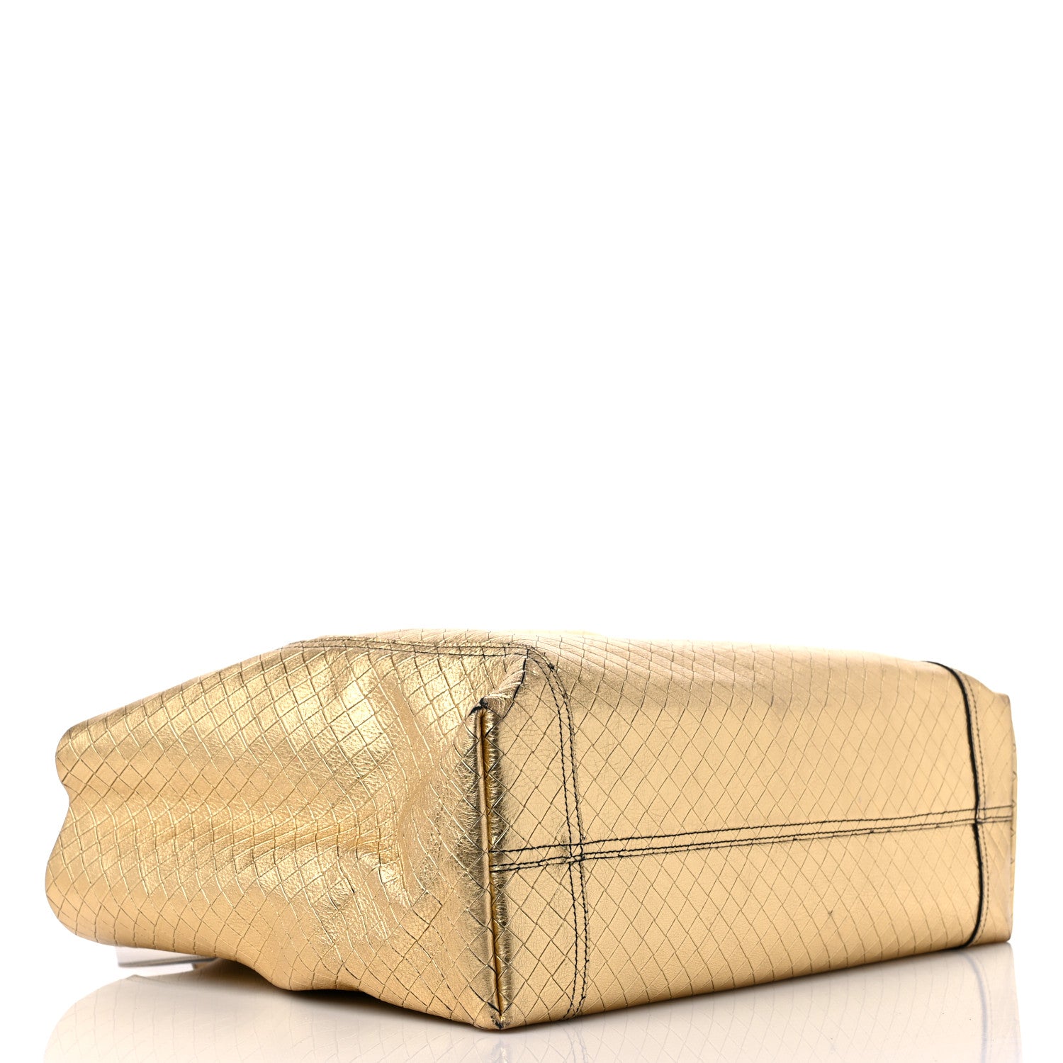 Bottega Veneta Calfskin Intrecciomirage Large Tote Gold 4 of 12