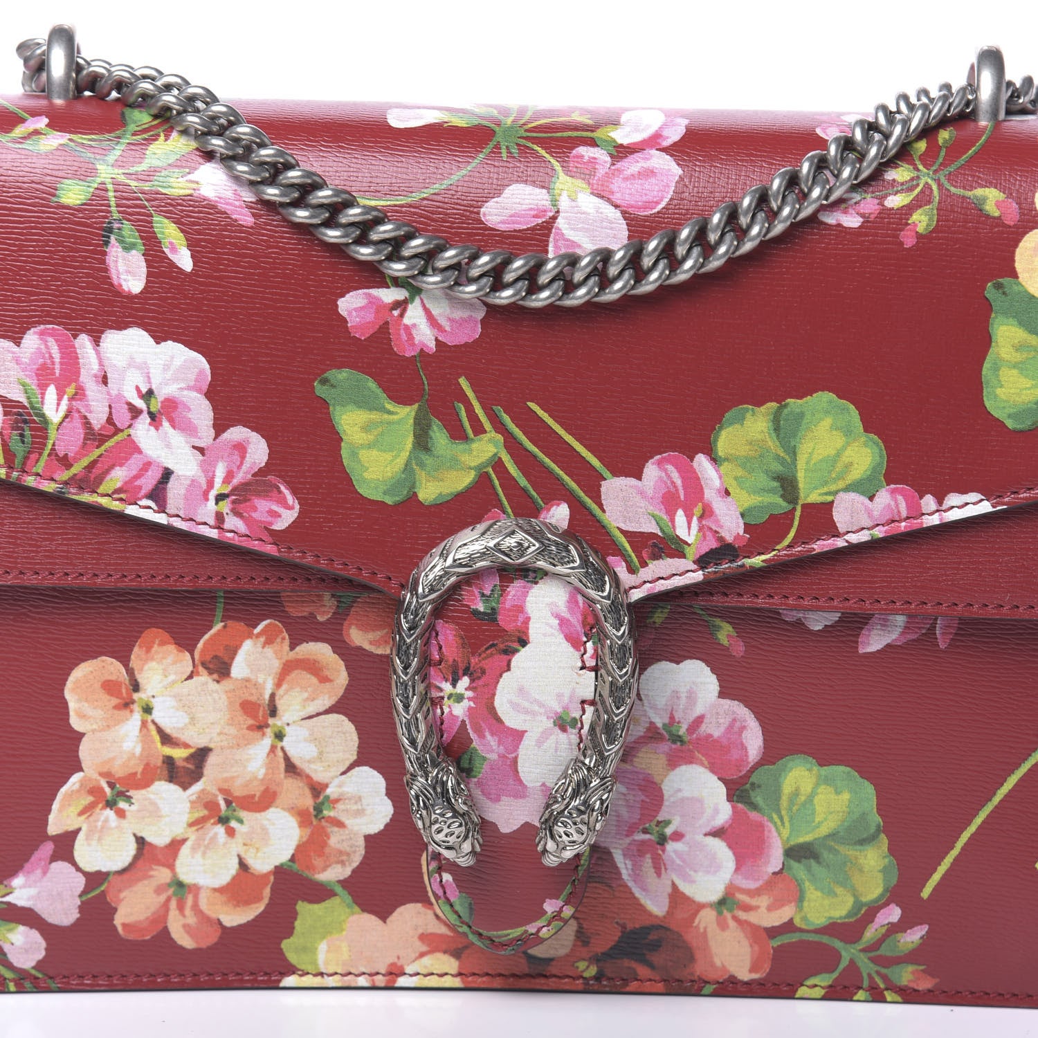 Gucci Calfskin Blooms Print Medium Dionysus Shoulder Bag Romantic Cherry Multicolor 10 of 10
