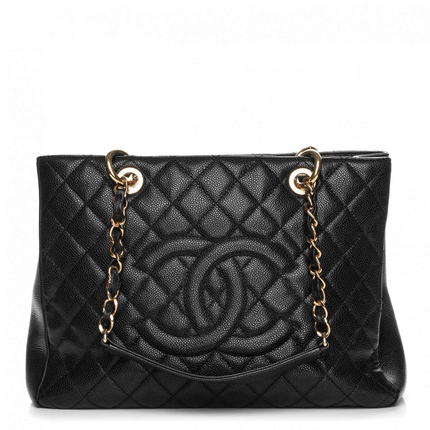 Caviar Quilted Grand Shopping Tote GST Black