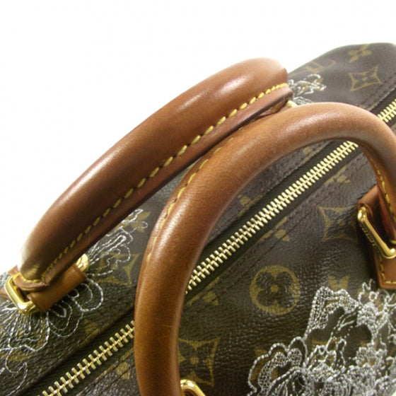 Louis Vuitton Monogram Dentelle Speedy 30 Silver 7 of 9