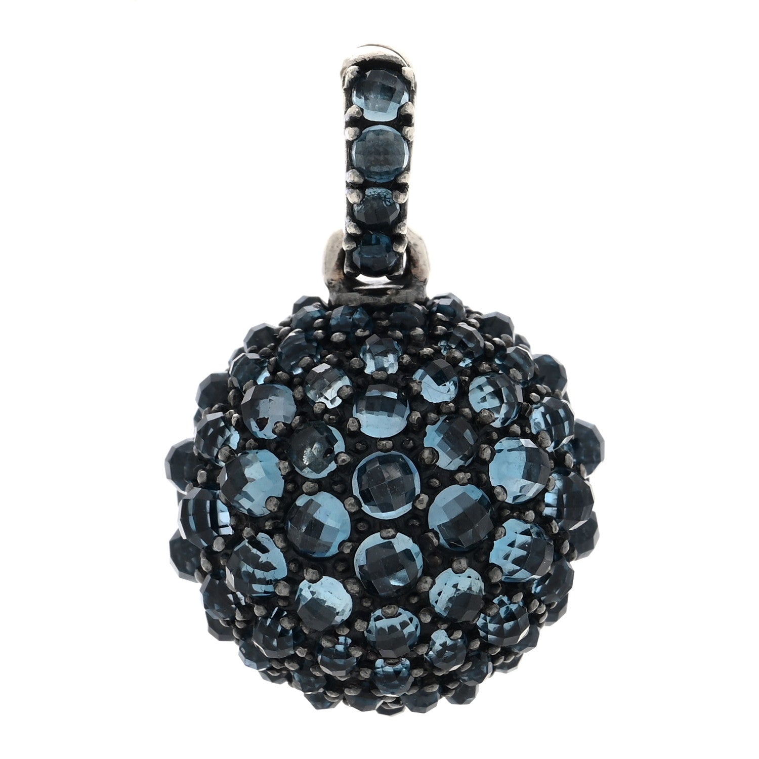 David Yurman Sterling Silver Blue Topaz Cable Berries Pendant 1 of 3