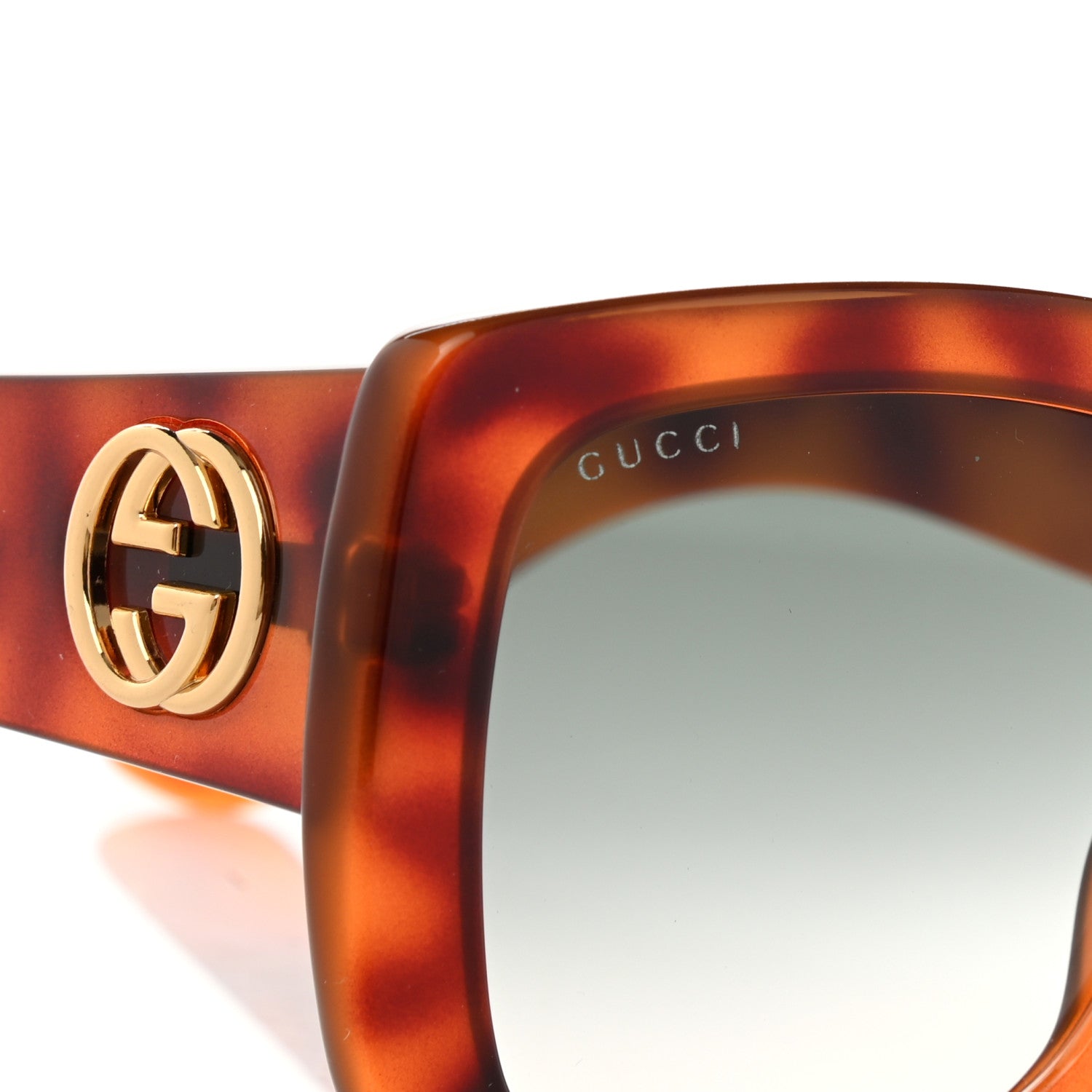 Gucci Acetate Square Frame Sunglasses GG0141S Tortoise 5 of 8