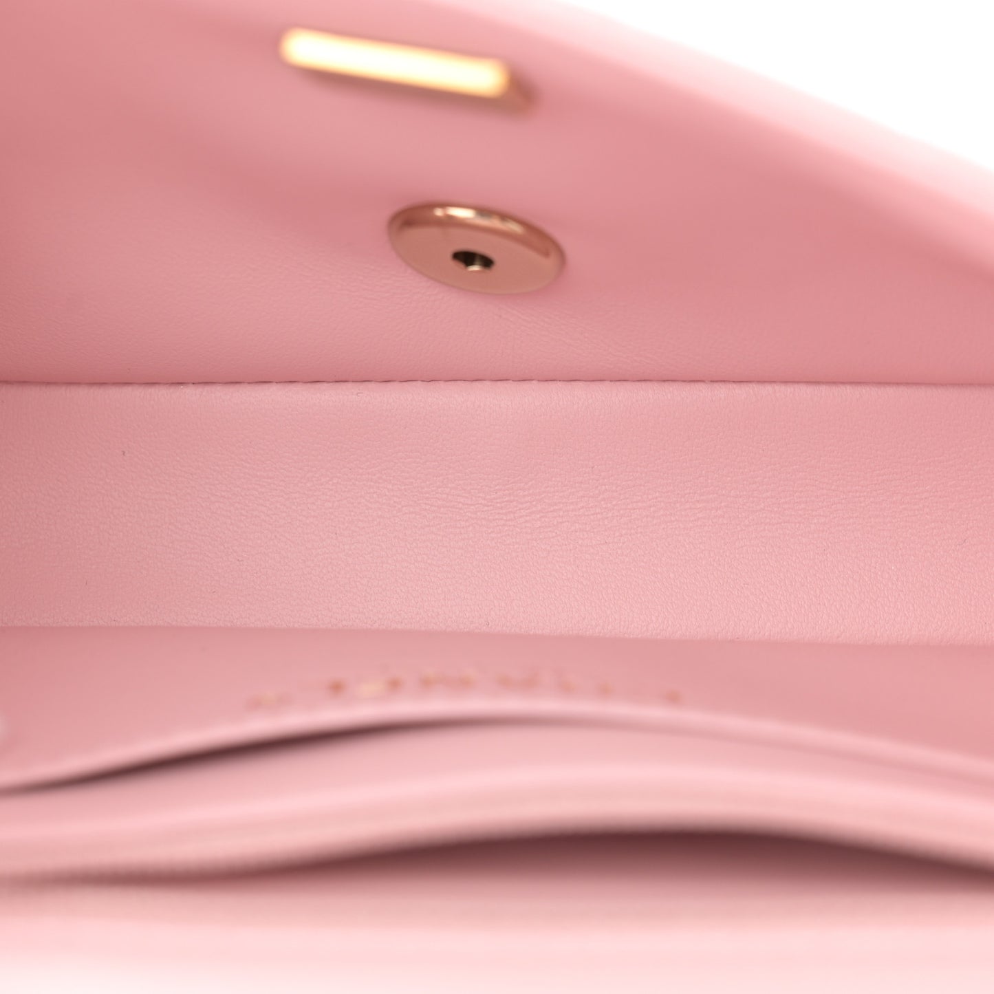 Lambskin Quilted Extra Mini Rectangular Flap Light Pink