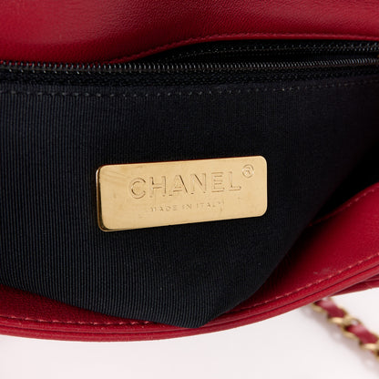 Chanel Lambskin Quilted Small Chain Link Flap Bag Red 7 of 13