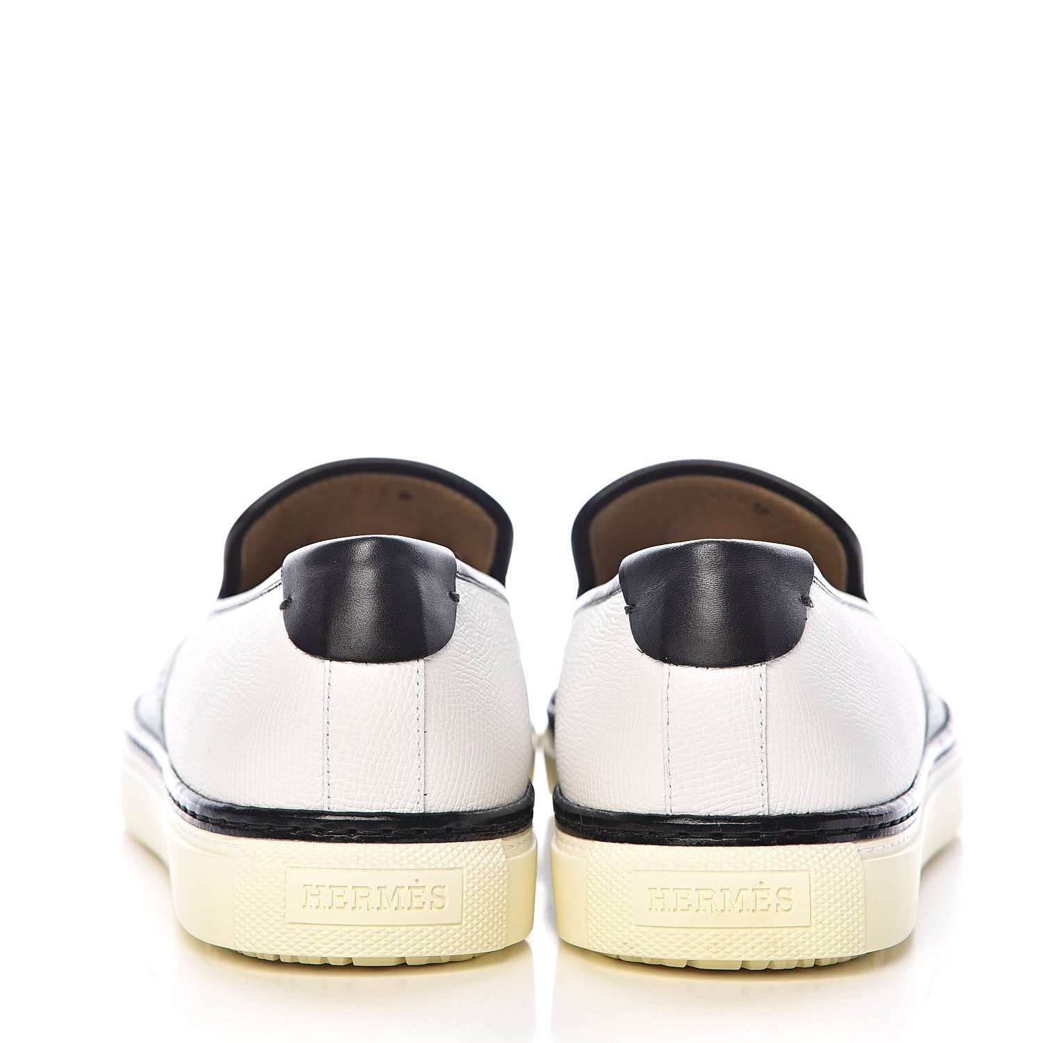 Hermes Epsom Calfskin Mens Must Sneakers 41.5 Celadon Black White 12 of 14