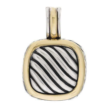 David Yurman Sterling Silver 18K Yellow Gold Sculpted Cable Enhancer Pendant 1 of 3