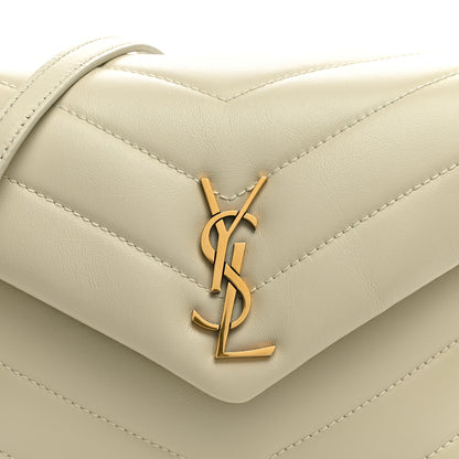 Saint Laurent Calfskin Y Quilted Monogram Toy Loulou Crossbody Bag Blanc Vintage 9 of 11