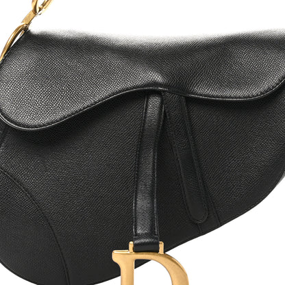 Christian Dior Grained Calfskin Saddle Bag Black 8 of 10