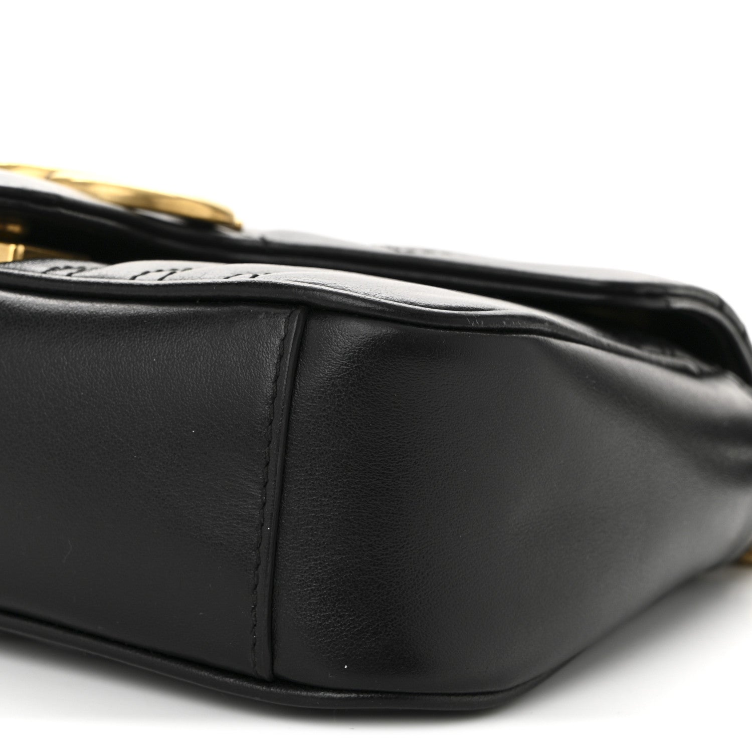 Gucci Calfskin Matelasse Small GG Marmont Shoulder Bag Black 10 of 11