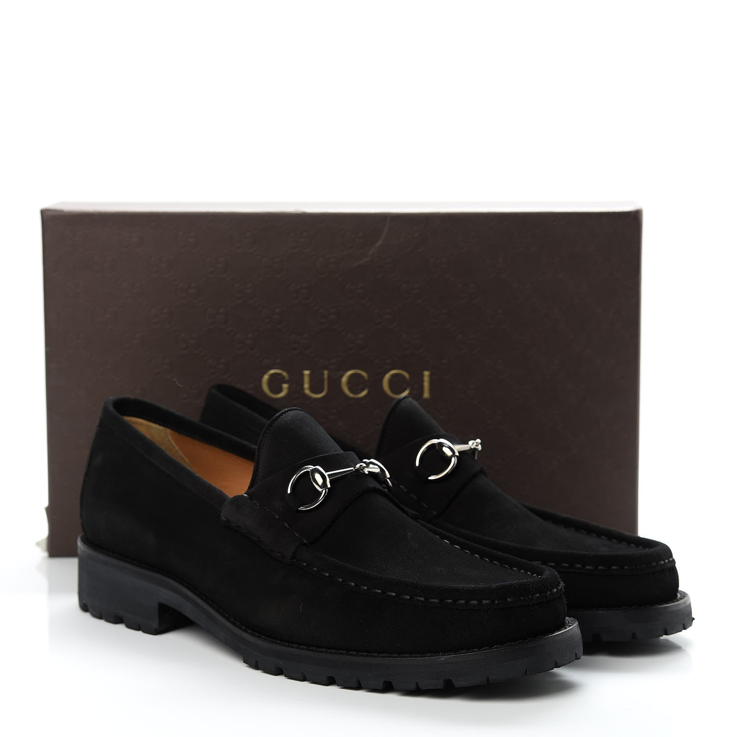Gucci Suede Mens Horsebit Lug Sole Loafers 12 Black 13 of 13