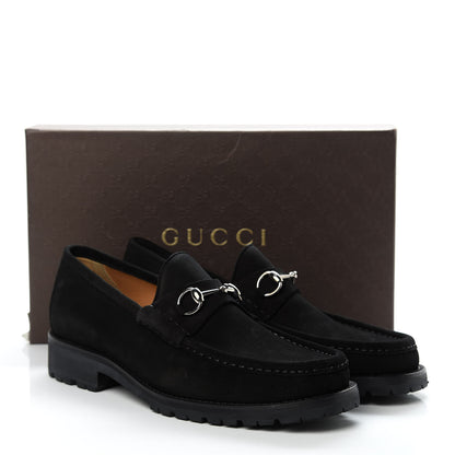 Gucci Suede Mens Horsebit Lug Sole Loafers 12 Black 13 of 13