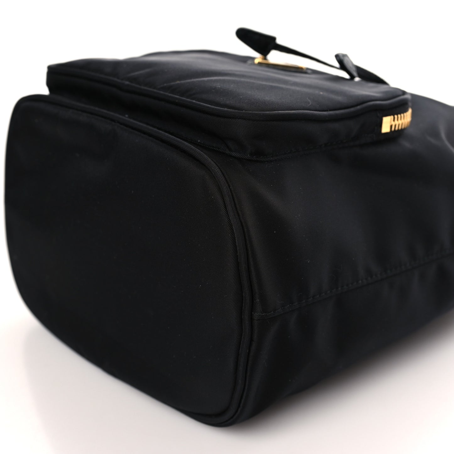 Saffiano Tessuto Nylon Mini Bucket Crossbody Bag Black