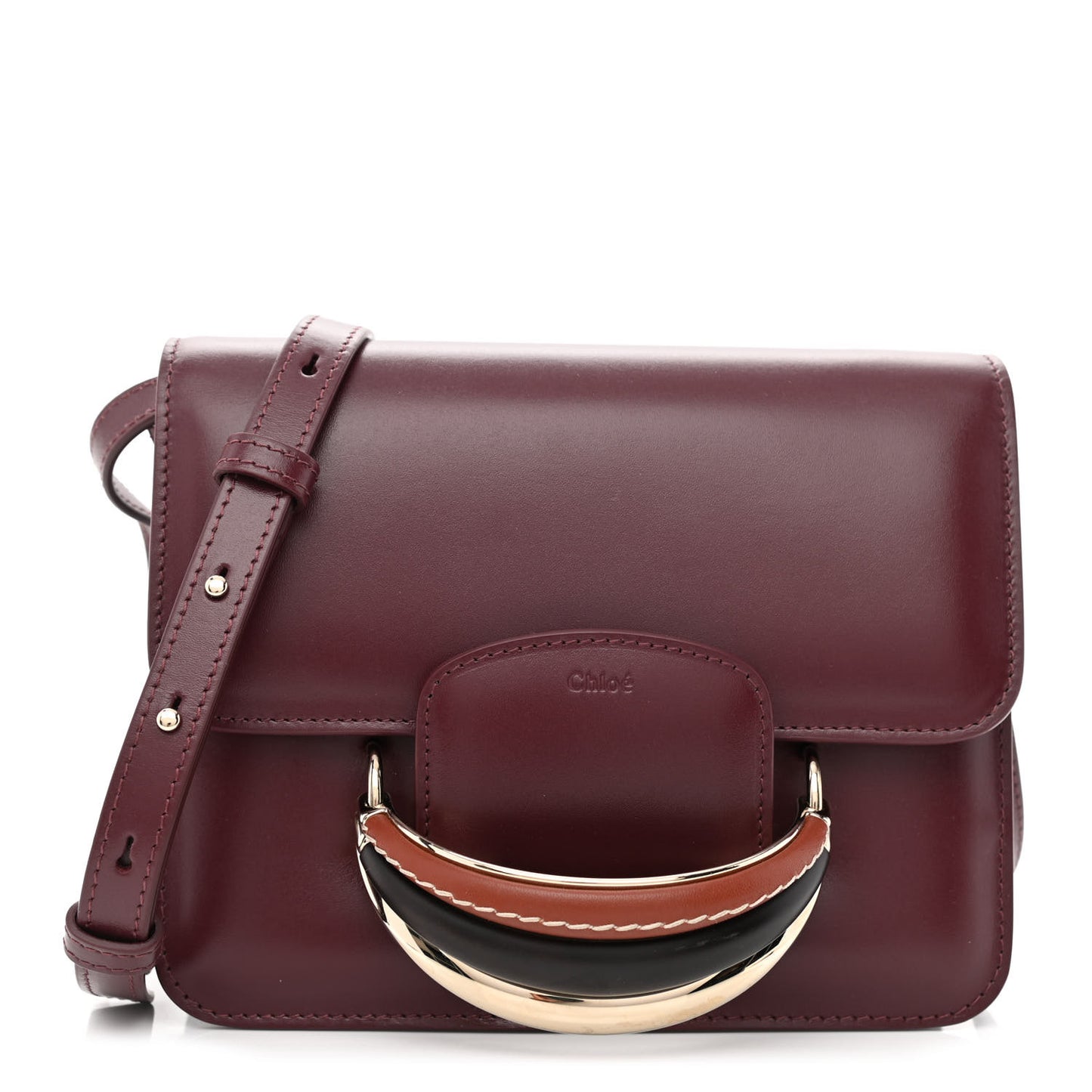 Calfskin Kattie Shoulder Bag Burgundy