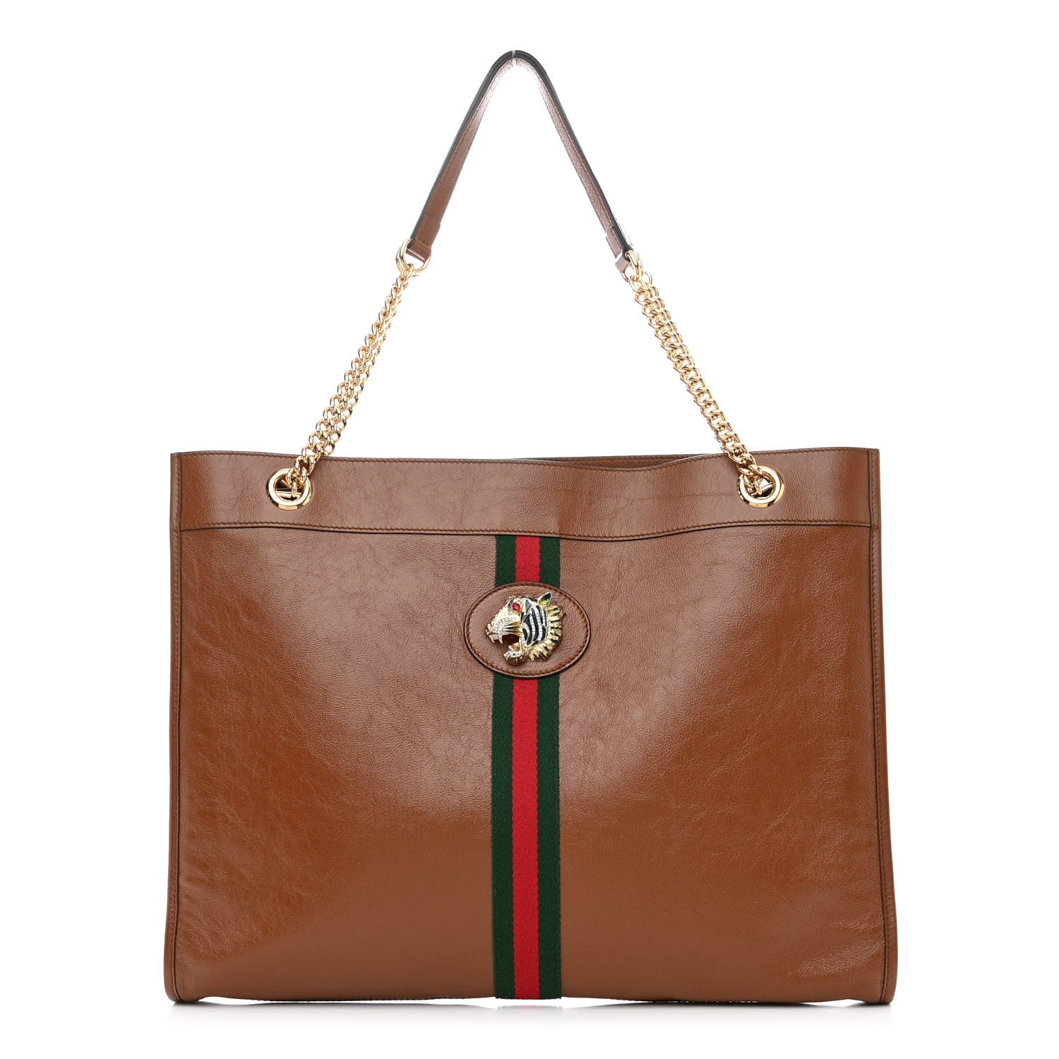 Gucci Calfskin Large Rajah Chain Tote Cuir 3 of 12