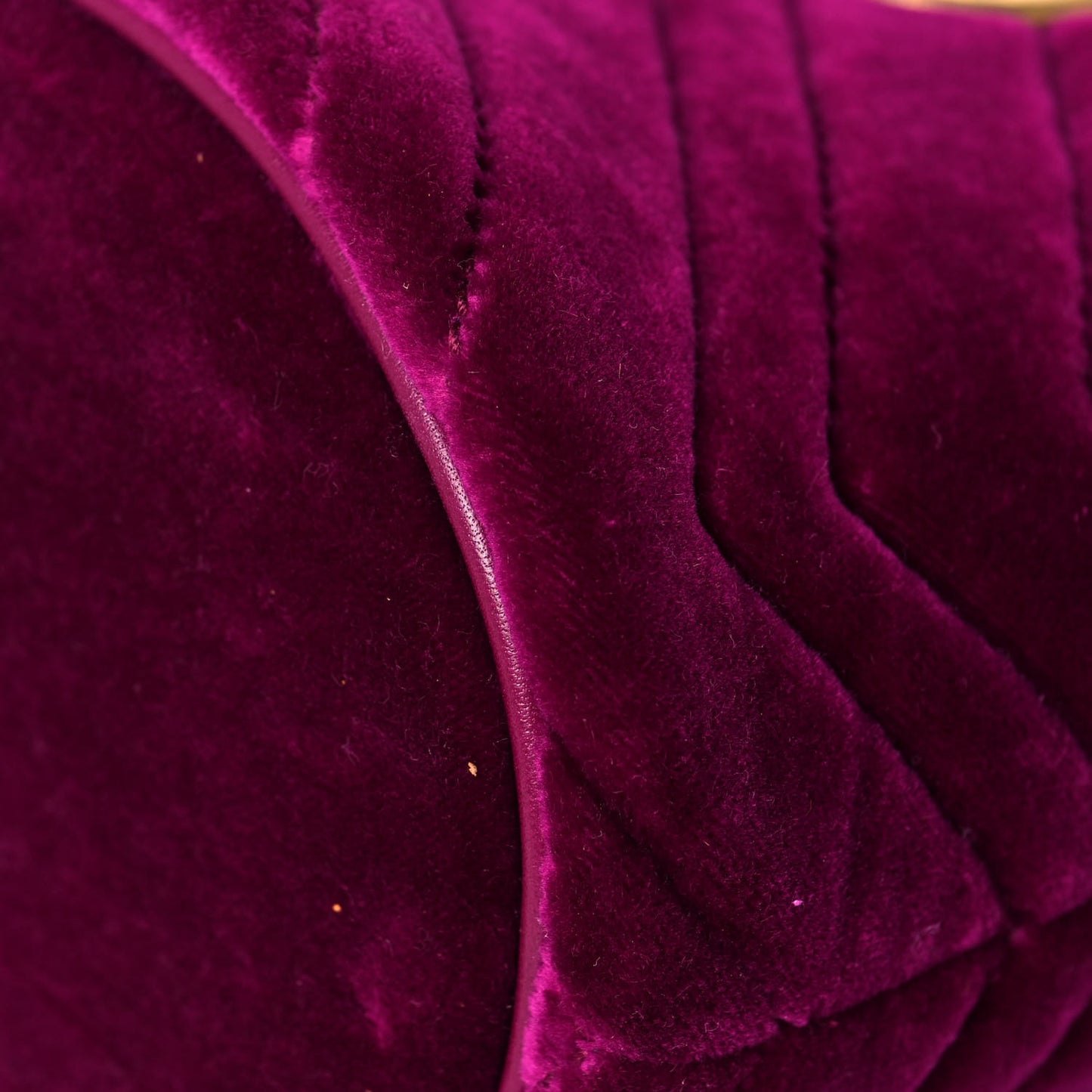 Velvet Matelasse Mini GG Marmont 2.0 Bucket Bag Fuchsia Violet Cyclamen