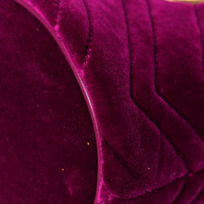 Gucci Velvet Matelasse Mini GG Marmont 2.0 Bucket Bag Fuchsia Violet Cyclamen 8 of 11