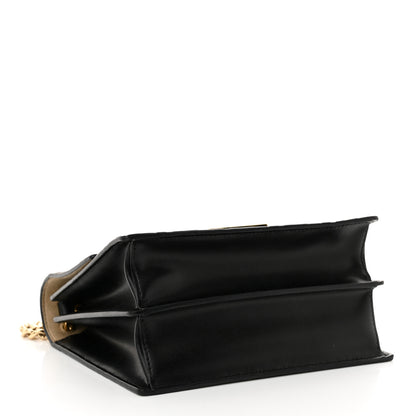 Fendi Vitello Liberty Bi-Color FF 1974 Embossed Small Kan U Shoulder Bag Maya Black 4 of 11