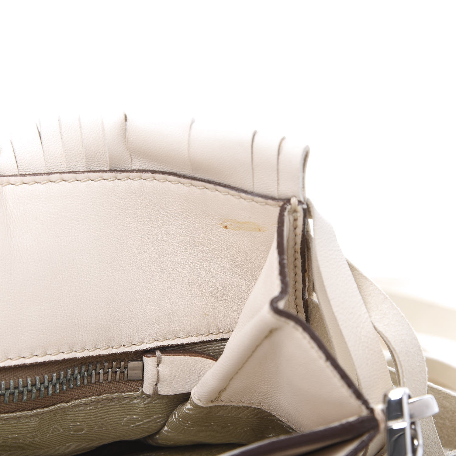 Prada Nappa Woven Fringe Tote Cera 12 of 16