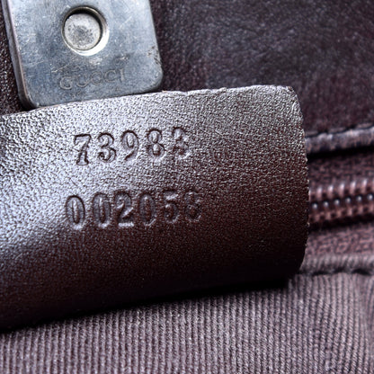 Gucci Denim Monogram Tote Dark Brown 9 of 11