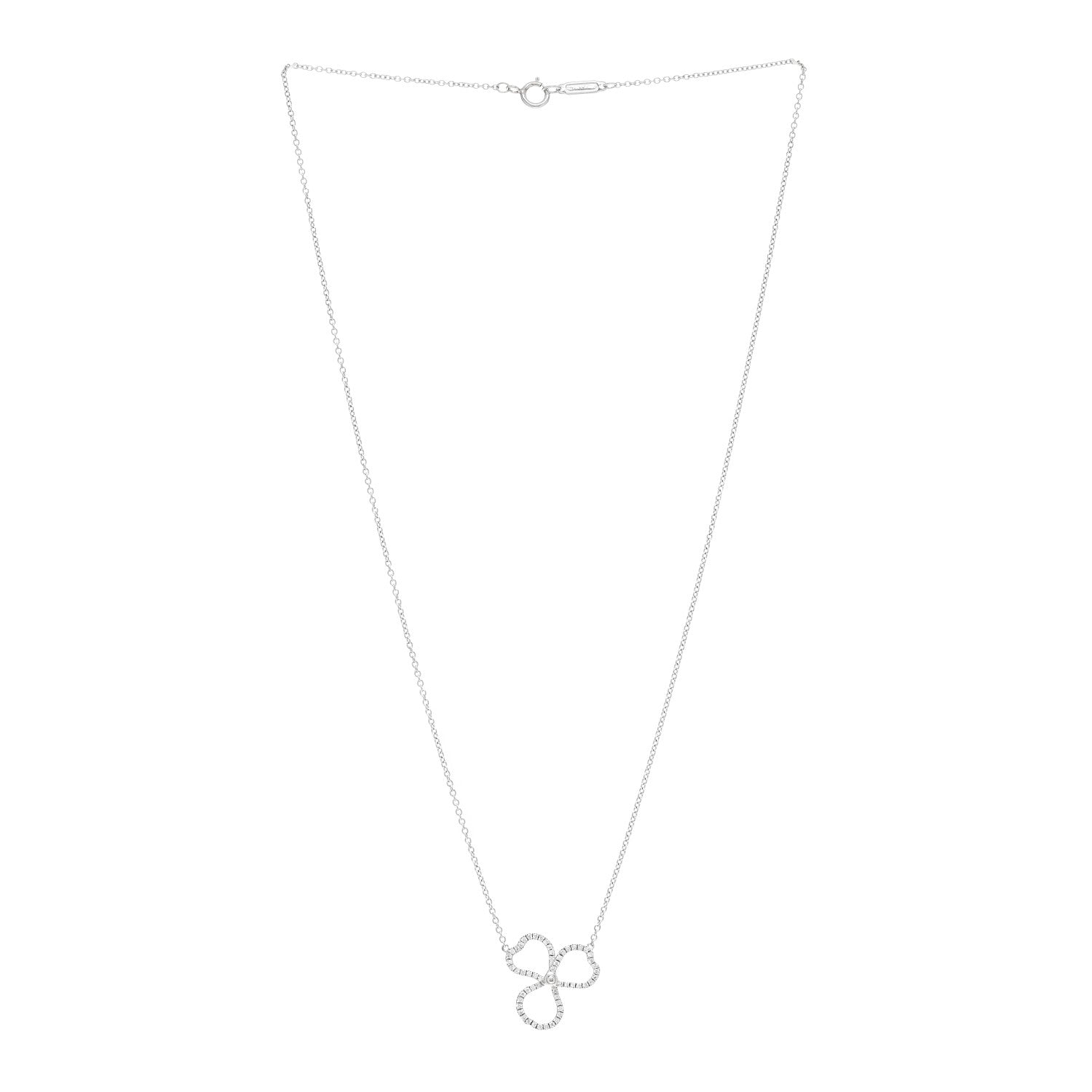 Tiffany Platinum Diamond Small Paper Flowers Pendant Necklace 3 of 5