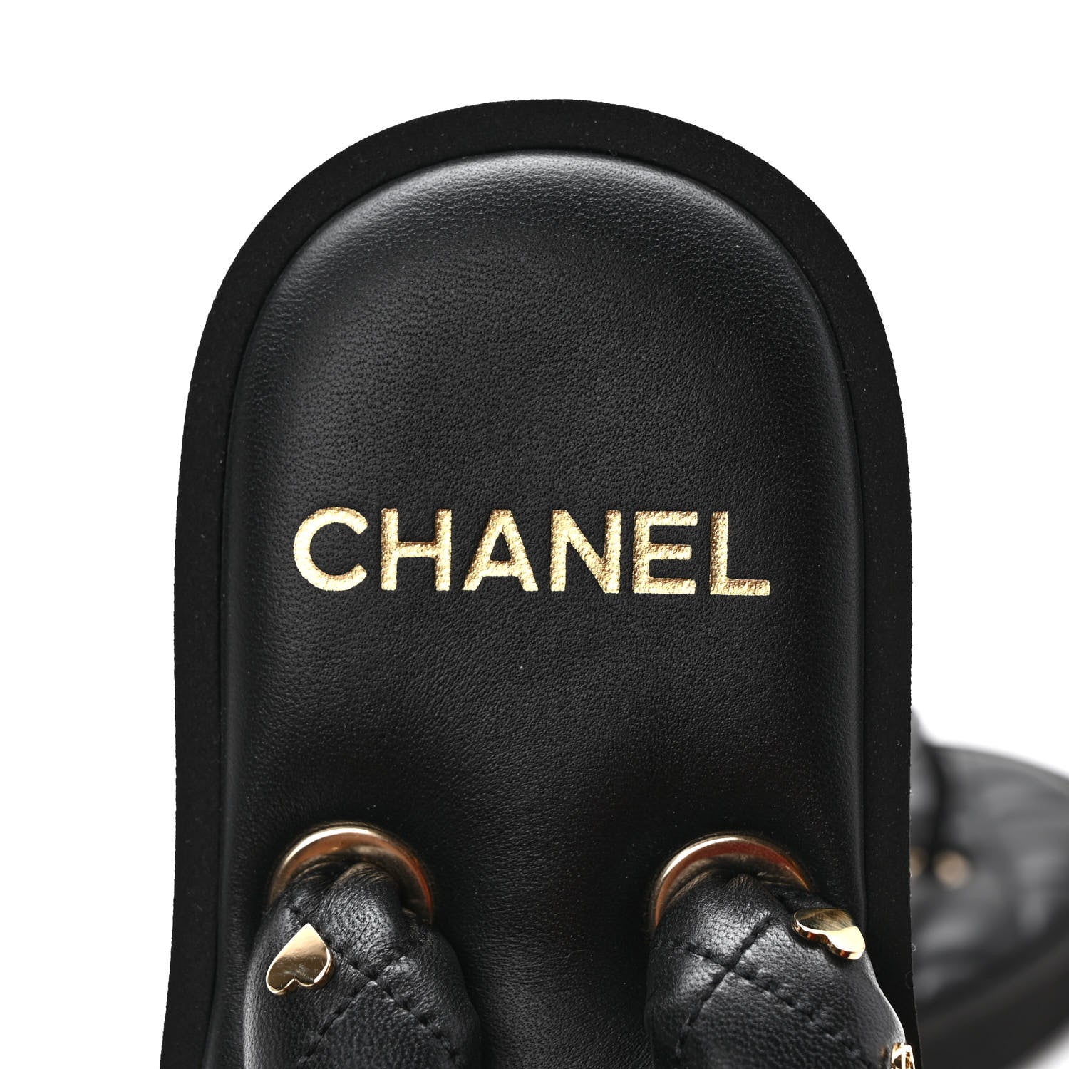 Chanel Lambskin Quilted Padded Charms Thong Sandals 37 Black 7 of 7
