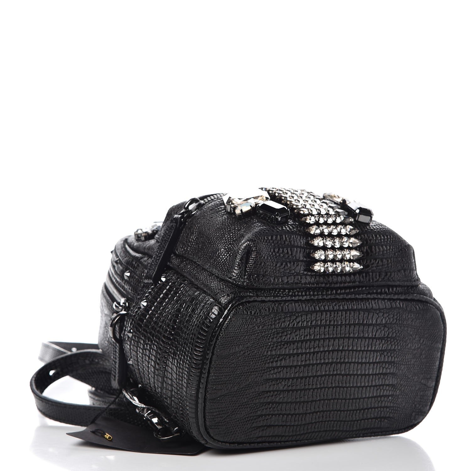 MCM Crocodile Swarovski Crystal Mini Bebe Boo Backpack Black 4 of 10