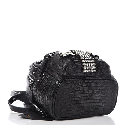 MCM Crocodile Swarovski Crystal Mini Bebe Boo Backpack Black 4 of 10