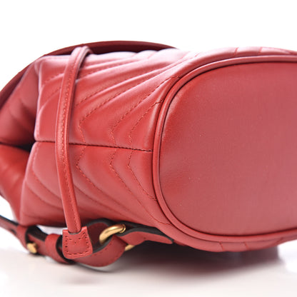 Gucci Calfskin Matelasse GG Marmont Flap Backpack Hibiscus Red 8 of 10