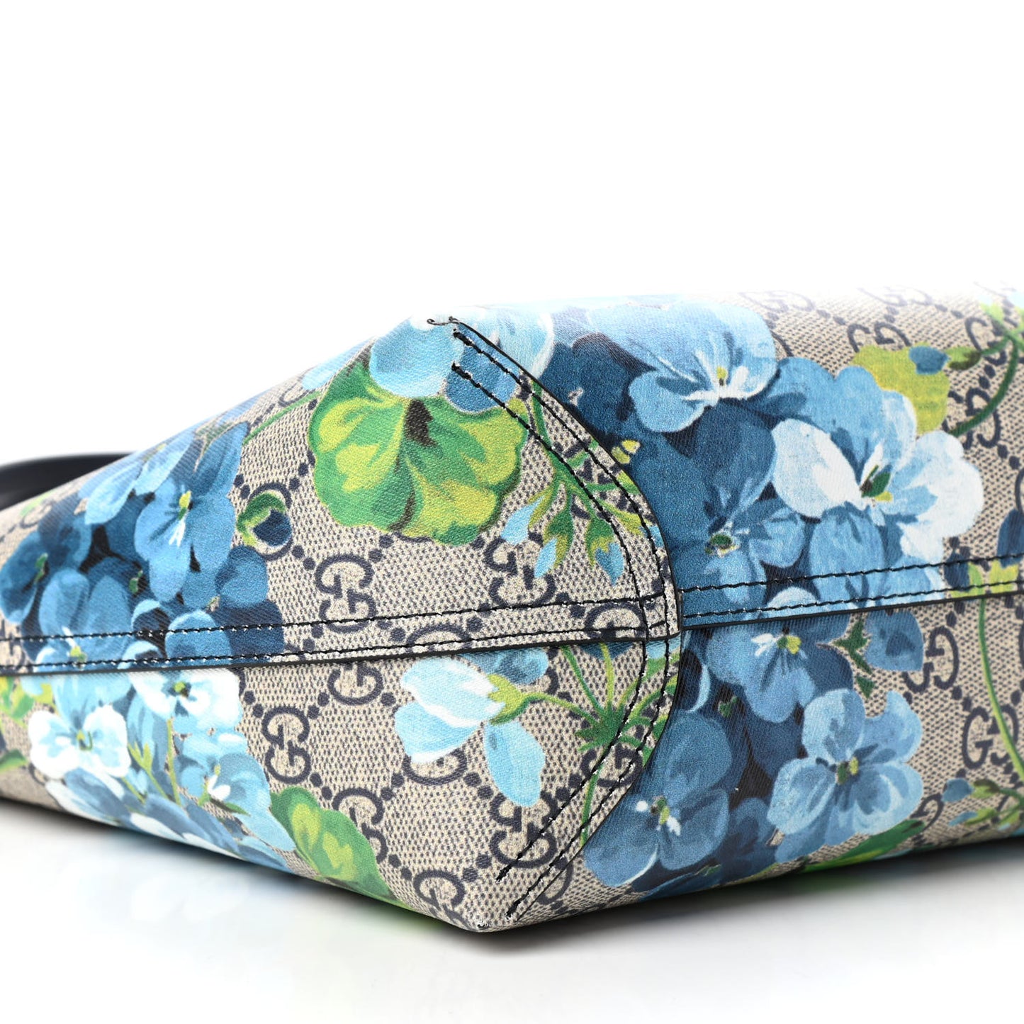 GG Supreme Monogram Blooms Small Reversible Tote Beige Blue Navy