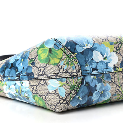 Gucci GG Supreme Monogram Blooms Small Reversible Tote Beige Blue Navy 11 of 14