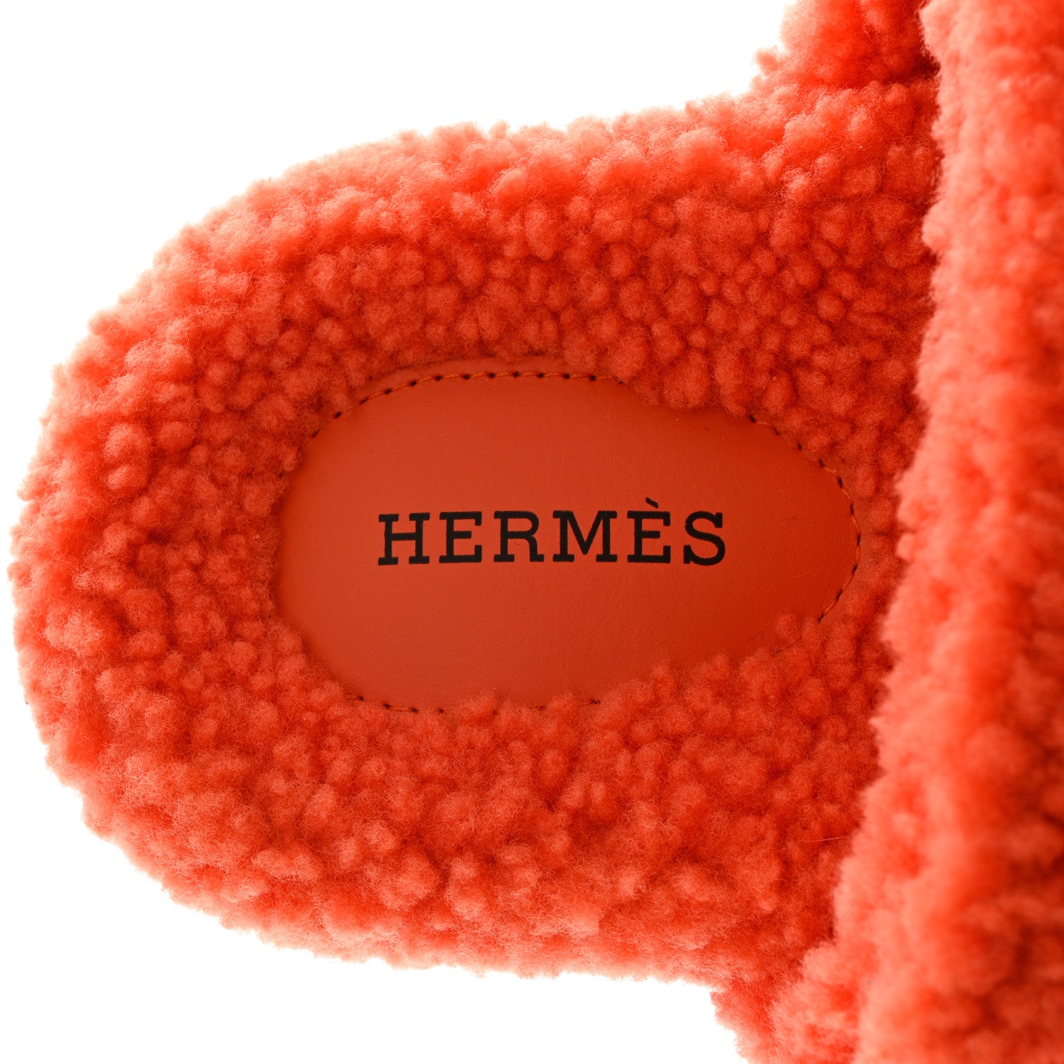 Hermes Woolskin Womens Chypre Sandals 37 Orange 6 of 10