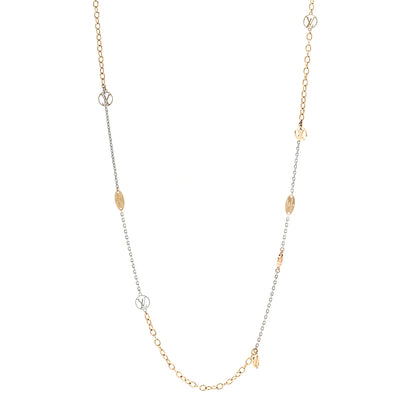 Louis Vuitton Logomania Sautoir Necklace Silver Gold 1 of 6