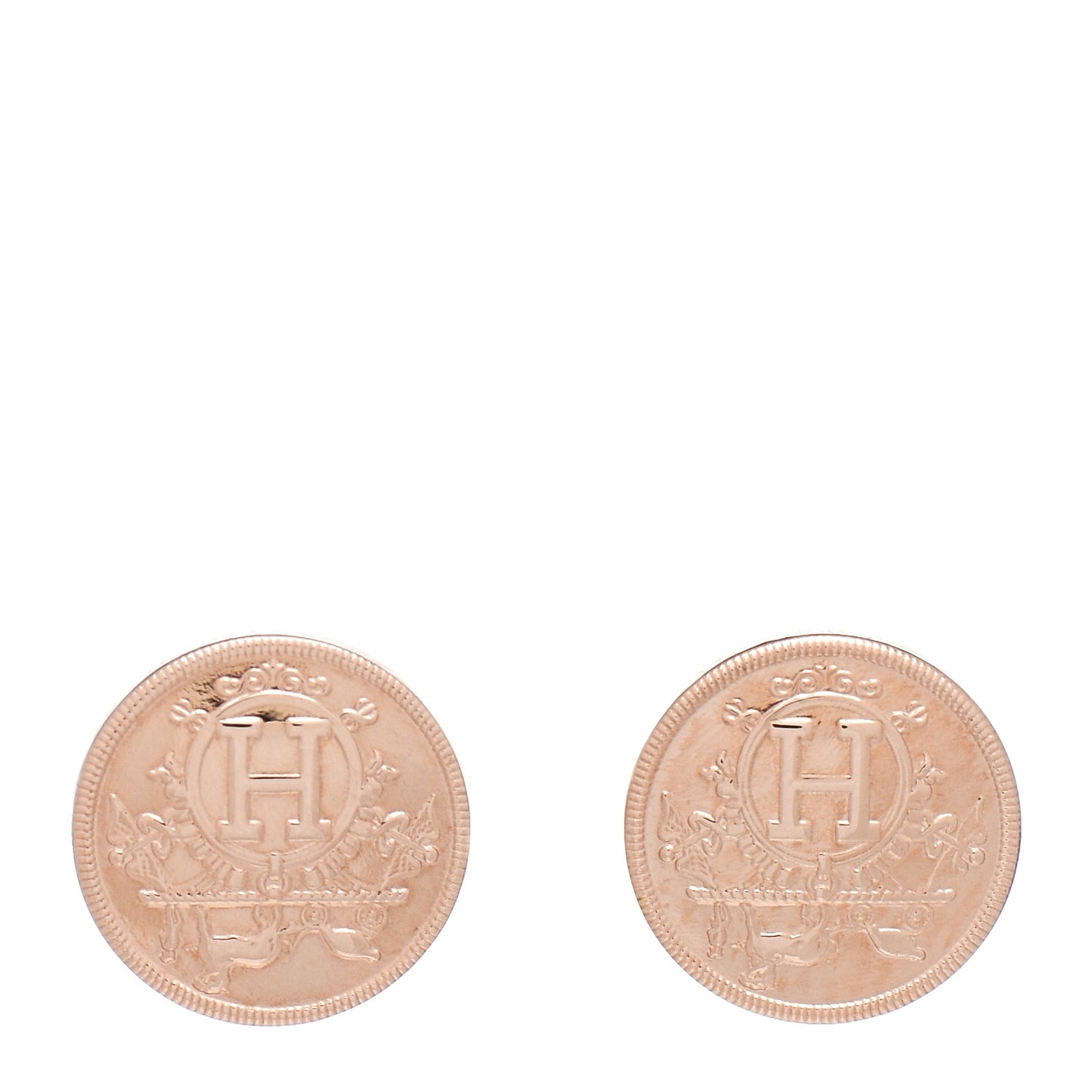 18K Rose Gold TPM Ex-Libris Stud Earrings
