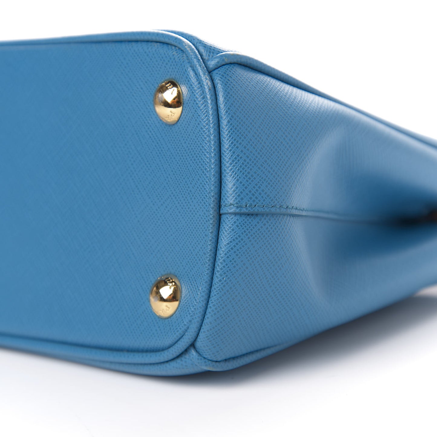 Saffiano Mini Galleria Double Zip Tote Celeste