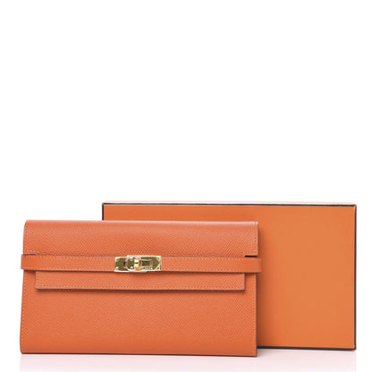 Hermes Epsom Kelly Longue Wallet Orange 9 of 9