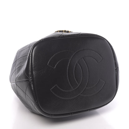 Chanel Shiny Lambskin Quilted Drawstring Bag Black 4 of 11