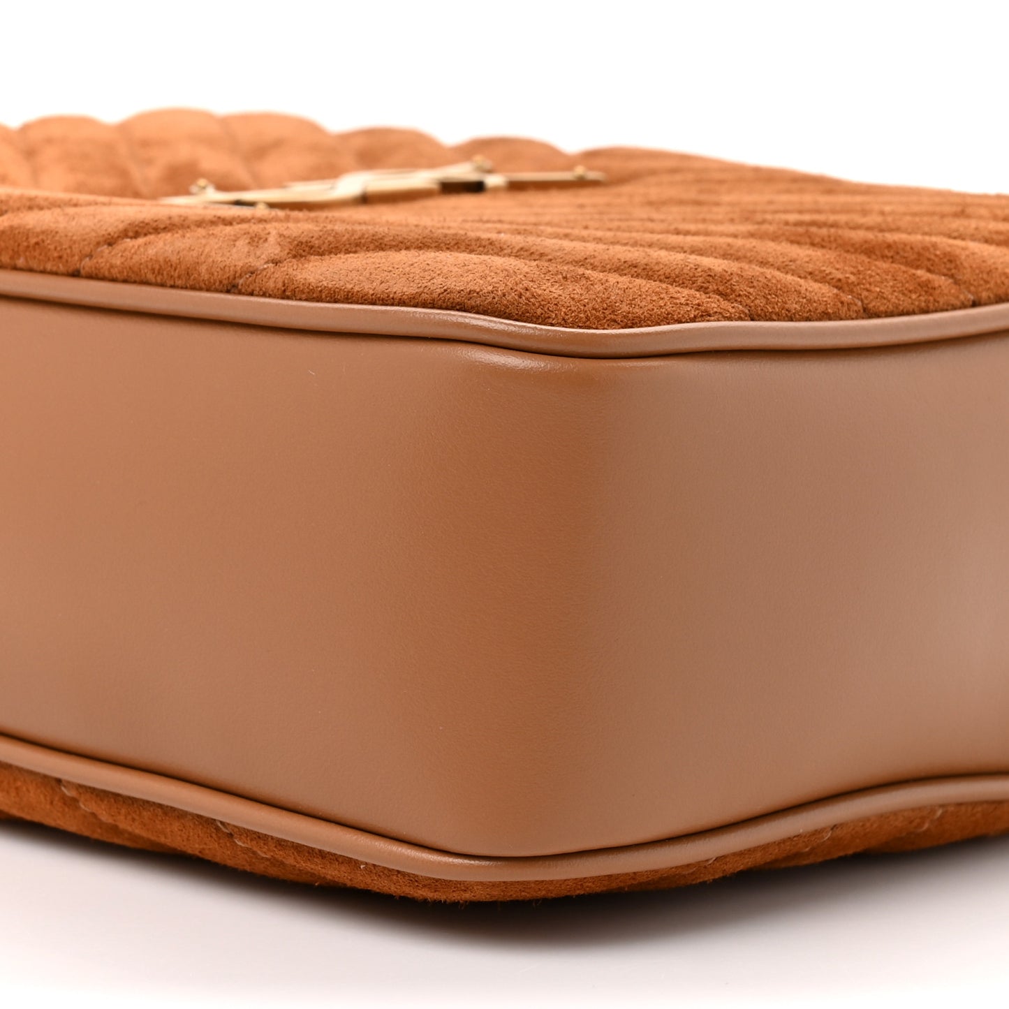 Suede Matelasse Monogram Lou Camera Bag Cinnamon