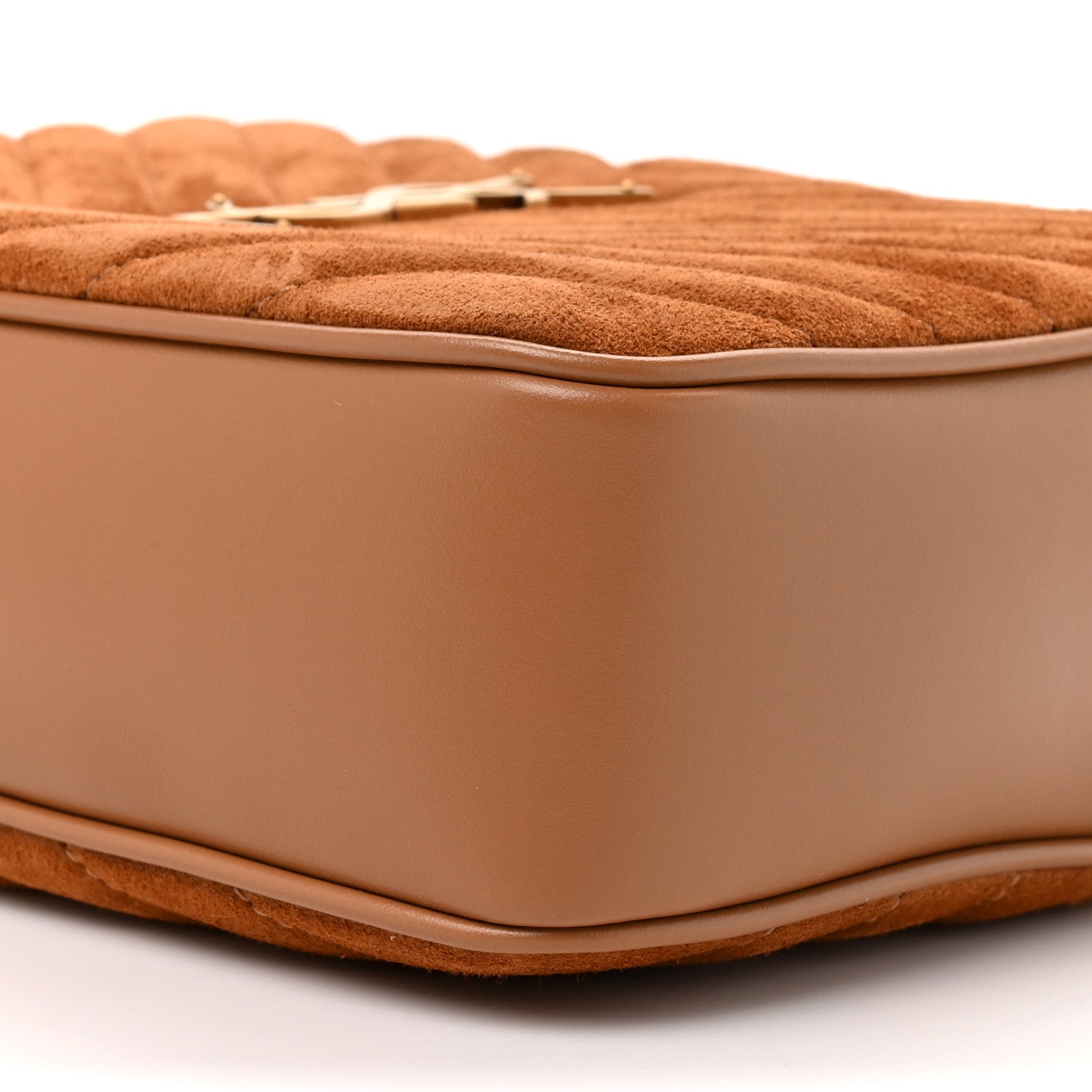 Saint Laurent Suede Matelasse Monogram Lou Camera Bag Cinnamon 9 of 10
