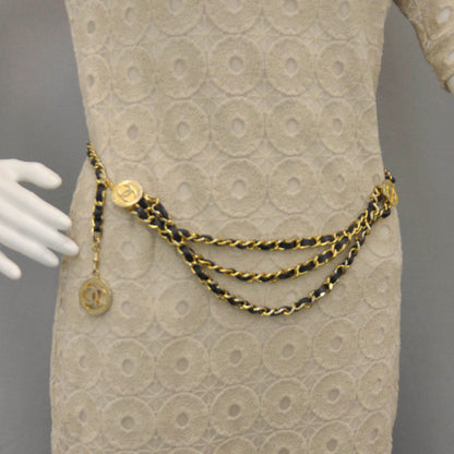 Chanel Leather Chain CC Medallion Belt 2 of 5