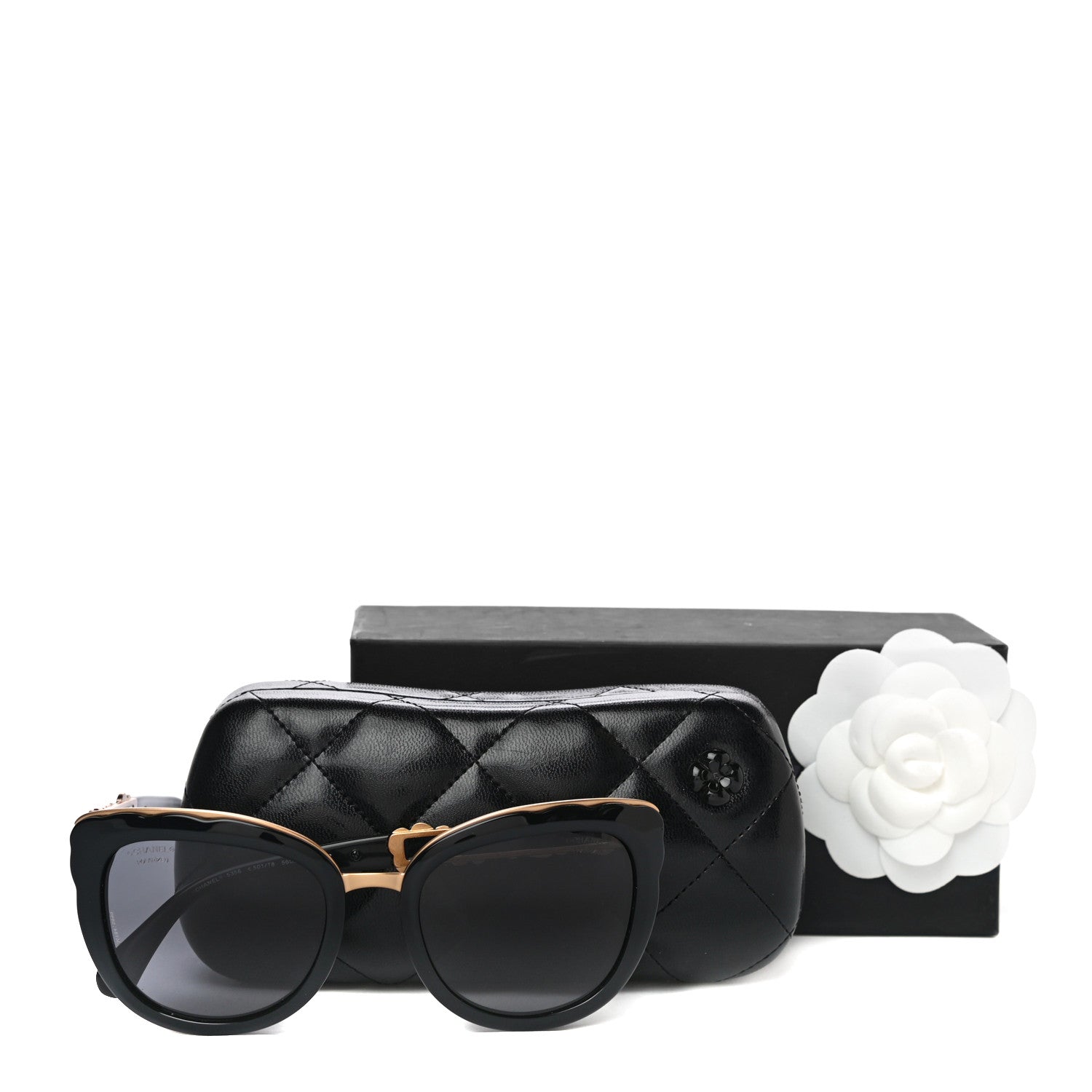 Chanel CC Butterfly Fall Sunglasses 5356 Black Gold 8 of 8