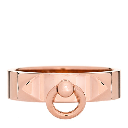 Hermes 18K Rose Gold PM Collier De Chien Ring 54 7 1 of 5
